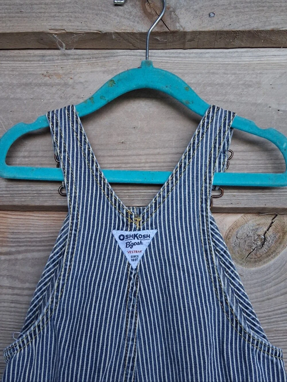 Vintage Osh Kosh B'gosh Vestbak Railroad Stripe Denim Overalls